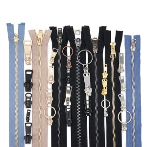Trending Produk Emas Warna 5 # Kuningan Metal Zippers misah Buka Tail Zippers pikeun jahit