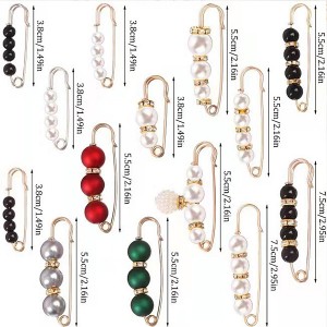 Brooch Set Big Beads Fashion Brooches for Women Pearl Lapel Pin