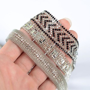 Crystal Rhinestone Ribbon, Diamond Ribbon Bling Wrap DIY Silver Rhinestone Trim