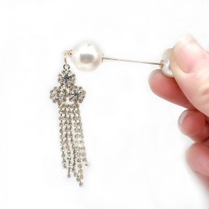 Pearl Pendant Pins Rhinestone Brooch for Women Cardigan Scarf Hat Hat Clothes Lapel Pin
