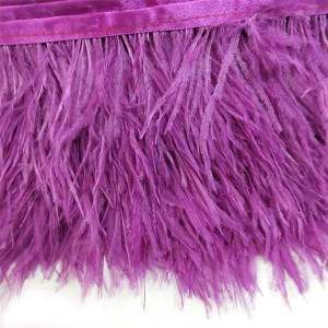Kleurige Ostrich Feather Trims foar rok / jurk / kostuum Feather Trimmen DIY Party Craft