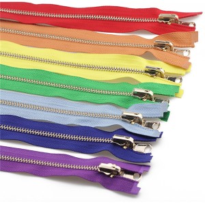 Chinese Professional China #5 Metal Gold Teeth Gold Slider Normal Zipper