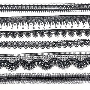 Cordón de nailon bordado promocional con ajuste de encaje de tul para camisa sin encaje de punto elástico