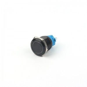 Interruptor de botón negro de 16 mm con luz