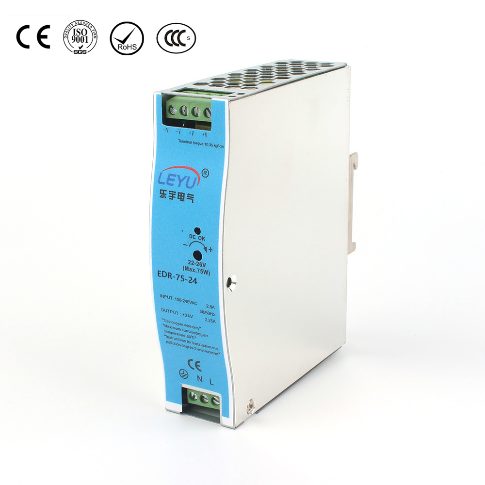75W Single Output Industrial DIN Rail Power Supply         EDR-75 series Featured Image