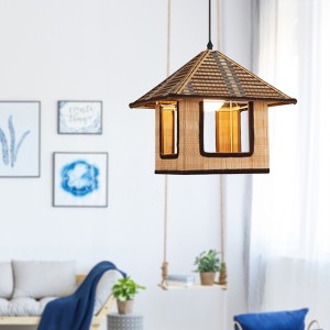 Bamboo hanging lights,Bamboo woven creative house chandelier | XINSANXING