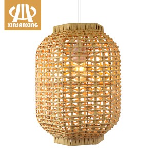 Rattan flush mount light,Southeast Asian style simple rattan chandelier | XINSANXING