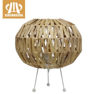 weave table lamp,natural color basket weave table lamp | XINSANXING