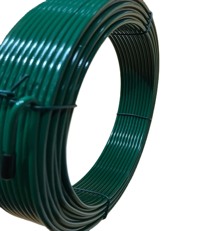 Green color PVC coated small coil tying wire use for florist wire