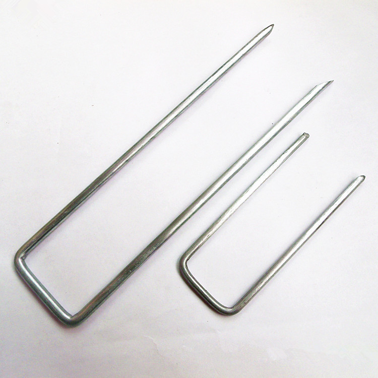Hot dipped Electro Electric Galvanized 6" Landscape Grass Sod Staple Metal Garden U type Pins wire