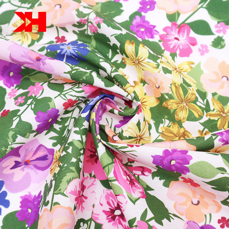 thiết kế tùy chỉnh in hoa kỹ thuật số vải lụa mềm tana cho quần áo