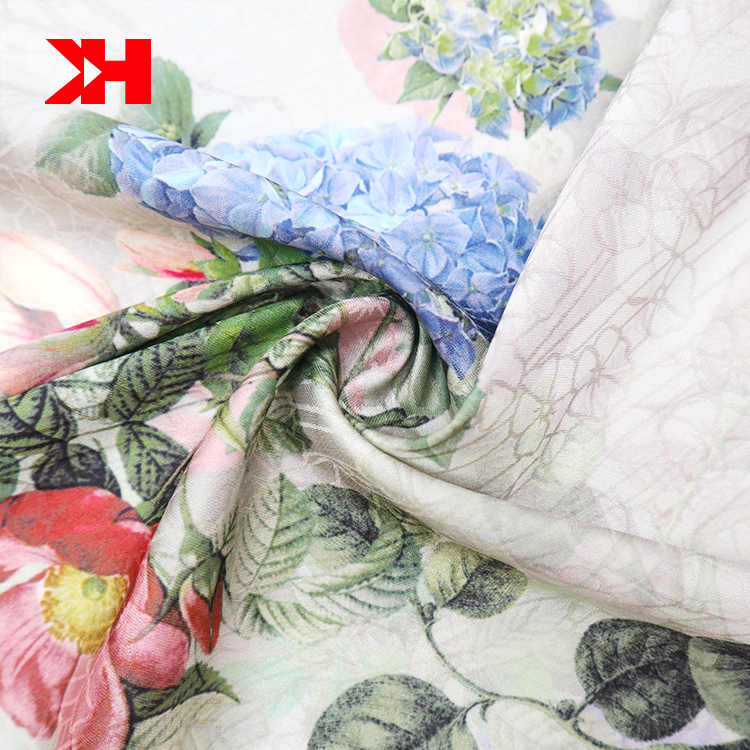 Jacquard digital floral print fabric for dress