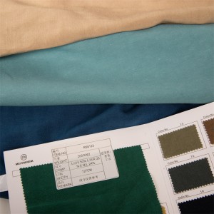 उच्च गुणवत्ता वाले परिधान आरएस9123 के लिए हरा विस्कोस रेयान लिनन इंटरवेव बुना हुआ कपड़ा