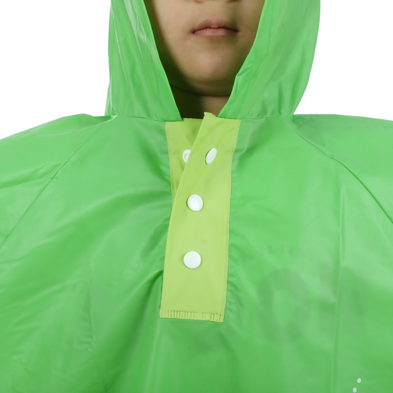 Poncho infantil de PVC con forma de rana verde