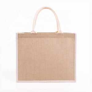 Colored Side jute Bag with rope round handle