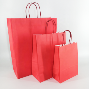 Customized Multicolor Multi Size Kraft Paper Bag with handle