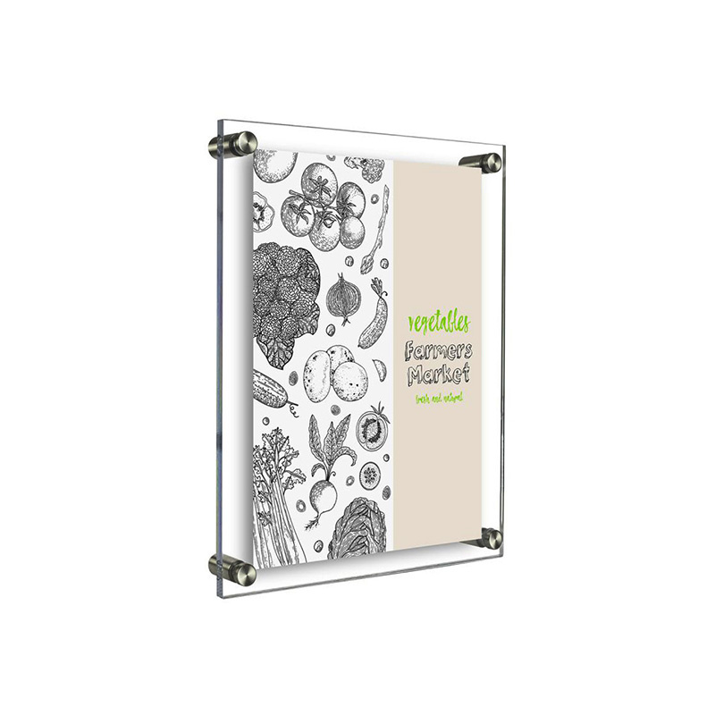 Clear Acrylic Wall Sign Holder na may Standoff Screw