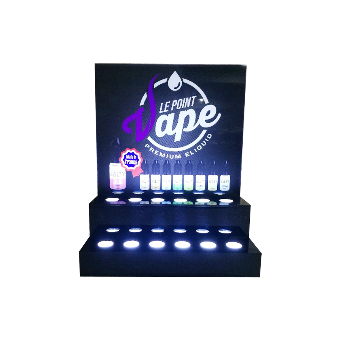 The Luminous 2 Tier Acrylic Vape Liquid Display Stand