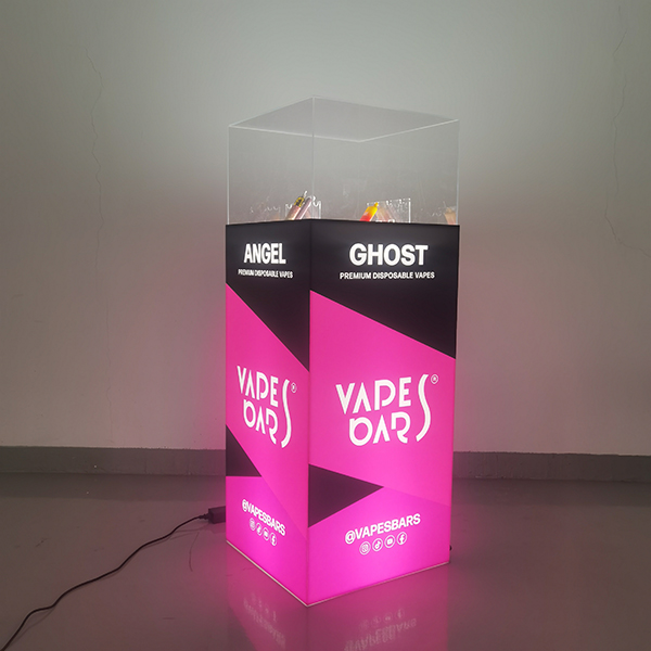 padlón álló e-cigaretta/cbd olajos kijelzőállvány világítással