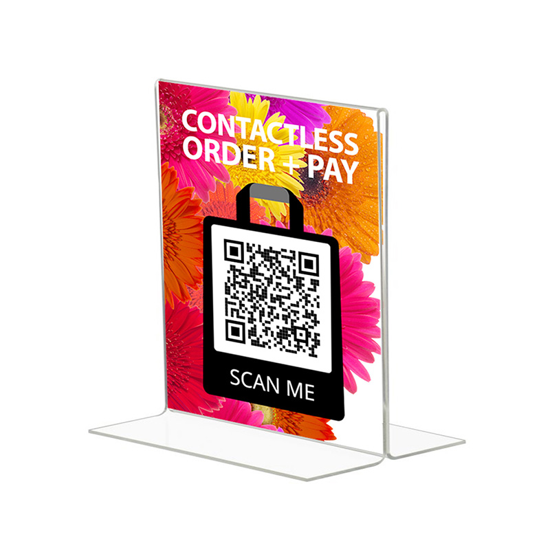 Acrylic QR code frame/Acrylic display stand with QR code function