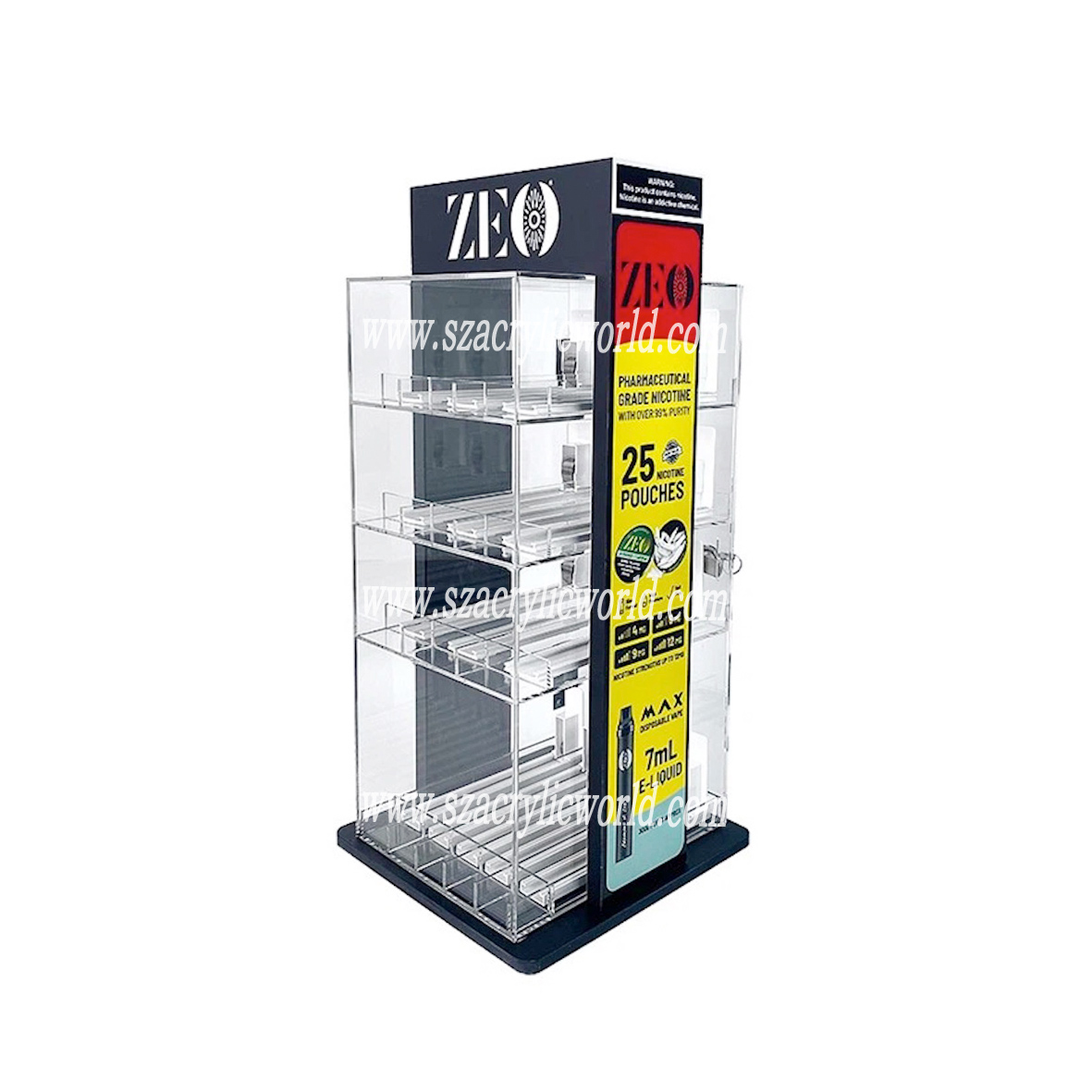 Acrylic Disposable Electronic Cigarette Display stand pikeun toko ritel vape disposable