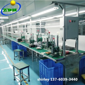 Small Electronic Products Assembly Line with Working Bench at Two Sides