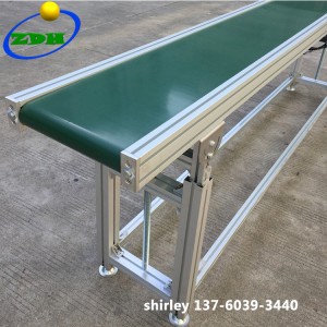 Green PVC Belt Conveyors Systems nga adunay Adjustable Height