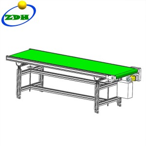 Sistemes transportadors de cinta de PVC verd amb alçada ajustable