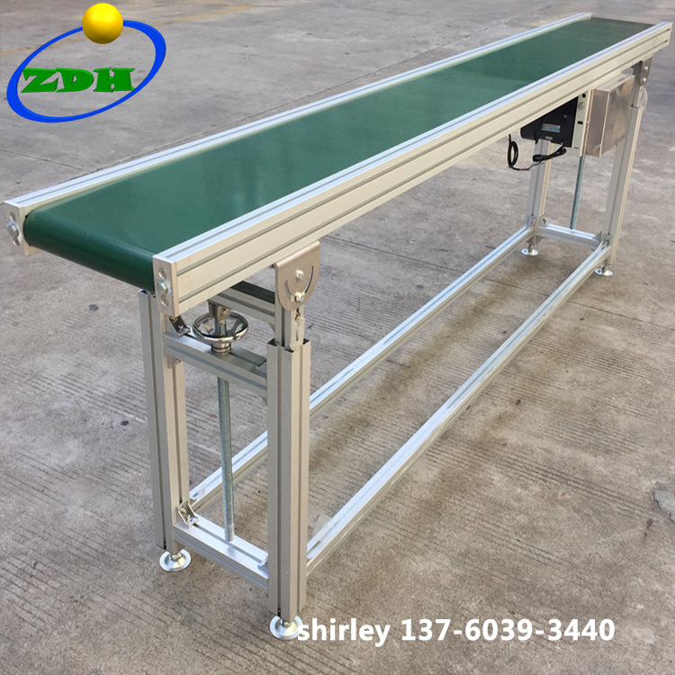 Green PVC Belt Conveyors Systems nga adunay Adjustable Height Featured Image
