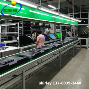 Green Belt Conveyor TV Assembly Line နှင့် Low Ribs