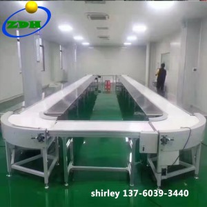 Curve Belt Conveyors Systems nga adunay 45/90/180 Degree Turning Conveyors Tables