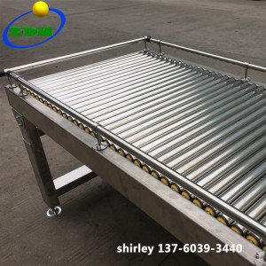X-Ray စက်များအတွက် Gravity Stainless Steel Roller Conveyors
