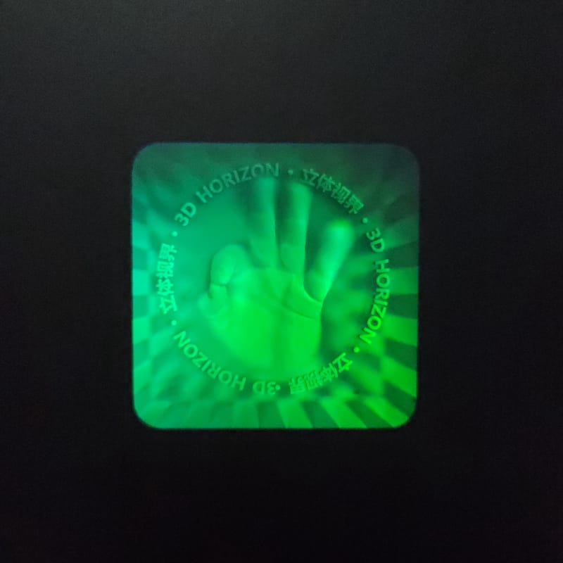 Pegatina verde de fotopolímero holográfico AgX 3D