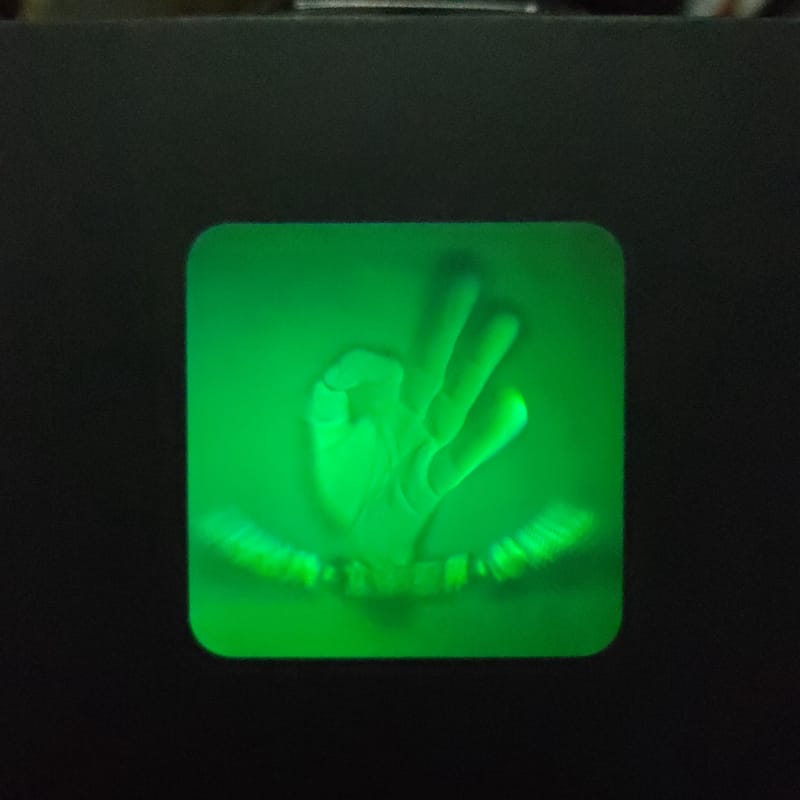 Autocollant vert photopolymère holographique AgX 3D