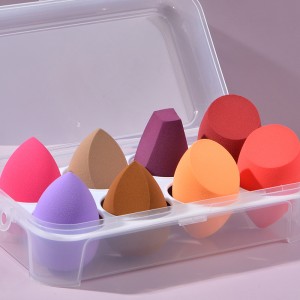 Wholesales Plastic PP material cosmetic makeup beauty egg 4 sets container box makeup sponge holder box