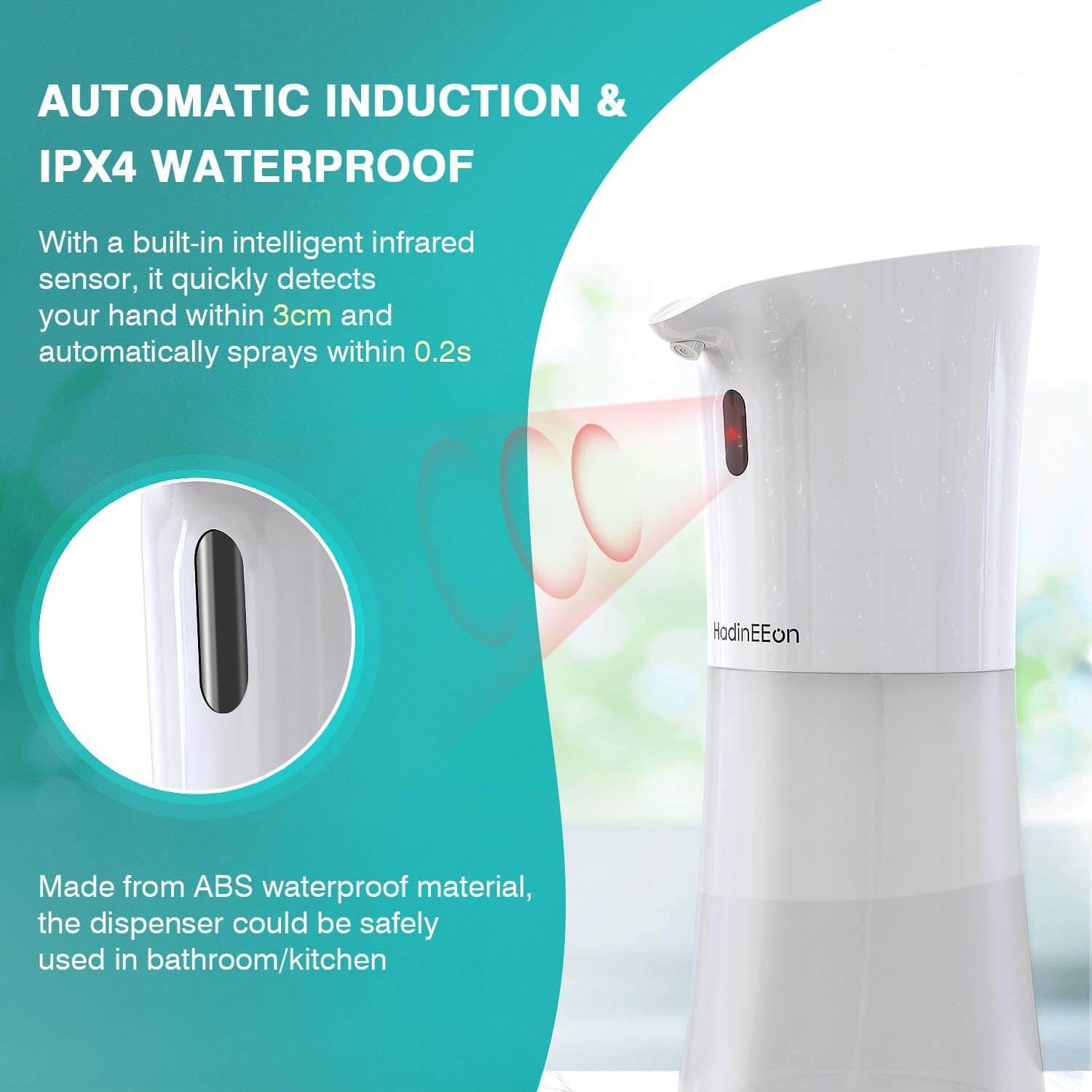 HadinEEon Automatic Hand Sanitizer IPX4 Waterproof