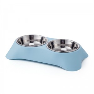 Duplex patera canis detachable Steel Pet Bowls