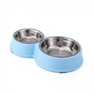 Double Stainless Steel Round Copot Dog Bowls