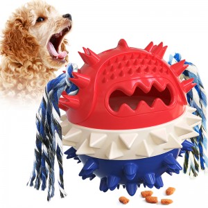 Pet Squeaky Ball and Rope leker
