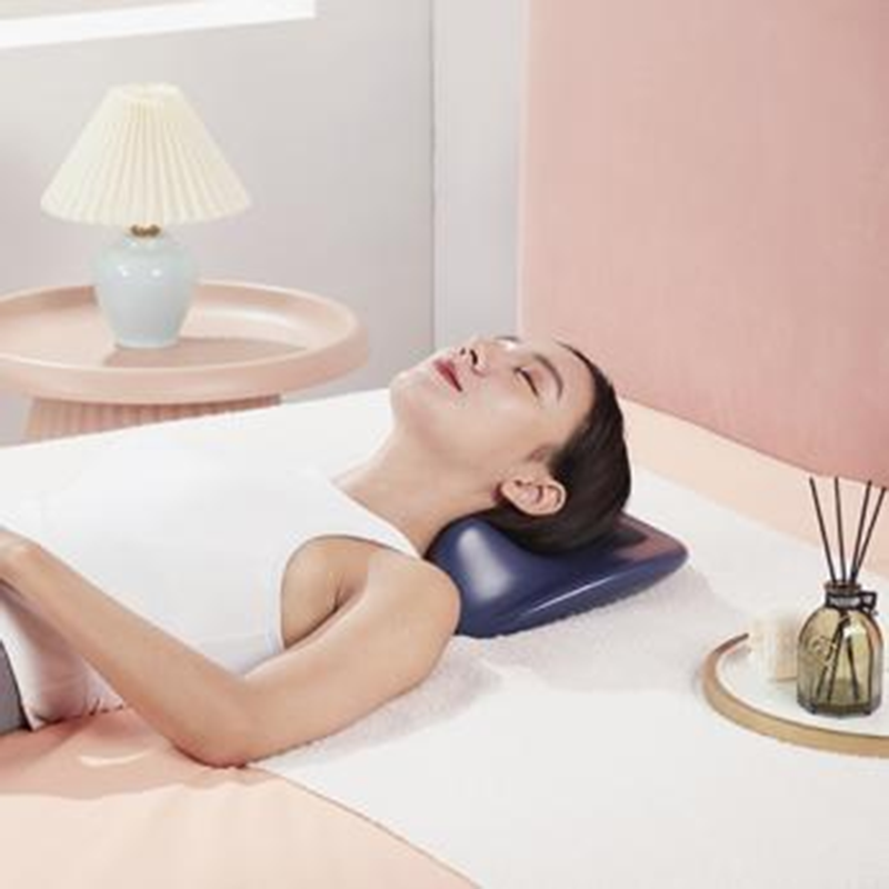 Electronic Smart Neck Massage Pillow nga adunay Heating Rechargeable Cordless Lithium Battery