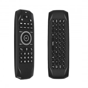 Universali Hoinskey G7V pro balso nuotolinio valdymo pultas televizorius su USB įkraunama apšviesta klaviatūra G7 smart tv 2.4G belaidė oro pelė