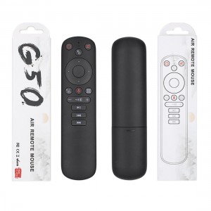 G50 Wireless Fly Gyro Air Mouse Vwa Mini Klavye Remote Kontwòl pou PC Android TV Box ak IR Learning Air Remote