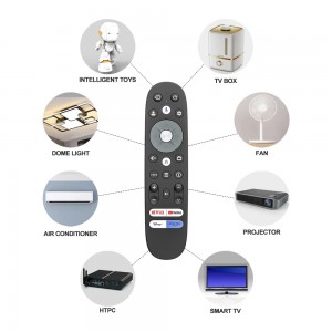 YDX Tech model 163 Custom OEM ODM Set Top Box DVD Player Smart TV සඳහා ප්‍රති-කම්පන බ්ලූටූත් දුරස්ථ පාලකය