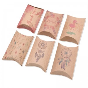 Custom Logo Printed Mini Pink Hair Extension Gift Window Paper Pillow Box Packaging
