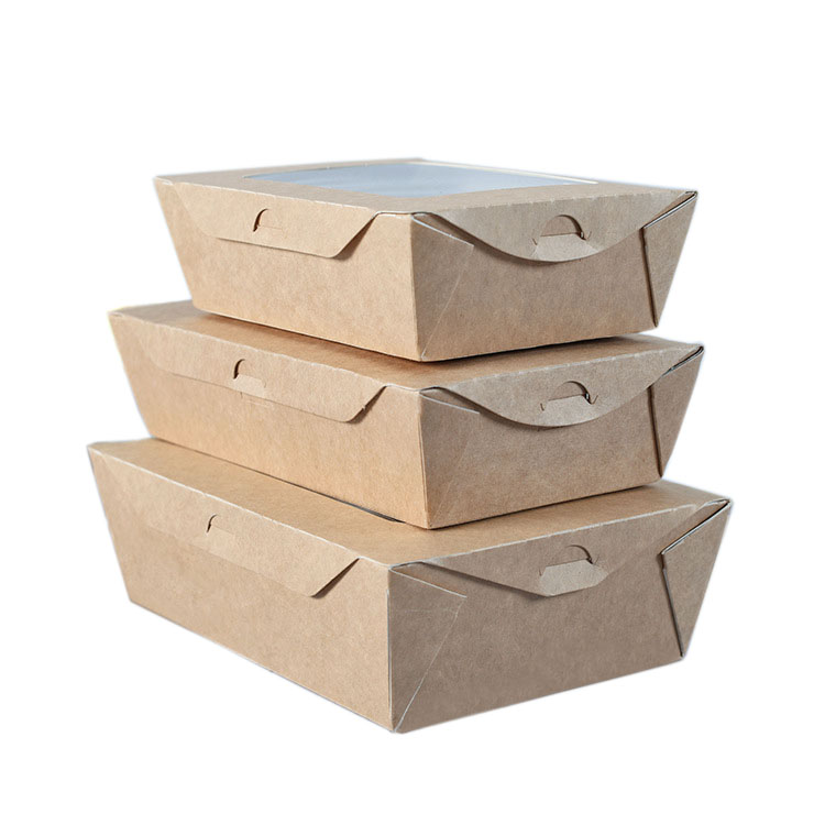 Manufacturer Wholesale Kraft Paper Food Box Packaging Takeaway Fruit Boxes Packaging Disposable Lunch Box With Window Featured Image