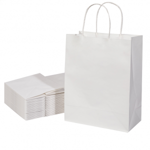 China Wholesale Customized Kraft Paper Bag Flower Factory - Recyclable white kraft paper bag shopping bag Gift Bag With Handles – Tai in