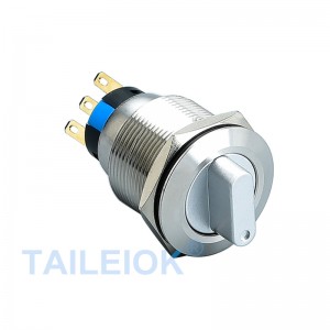 22mm selector switch 2/3position Micro Rotate metal push button switch with LED