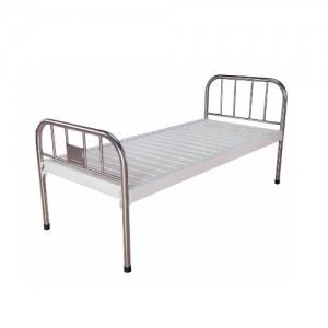 Stainless steel bedside medical flat bed