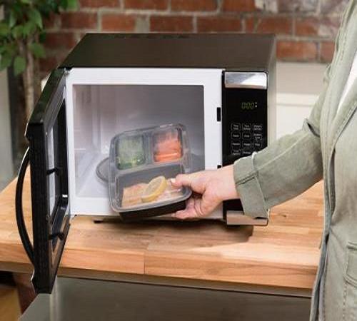 telung kompartemen wadah plastik sing bisa digunakake kanggo microwave, tray perawatan kesehatan rumah sakit oven pep tray