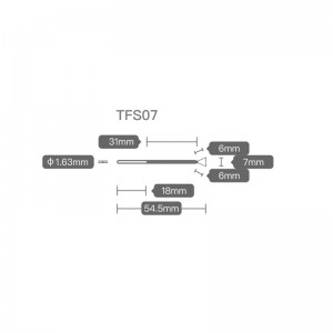 TFS07 кабат кулланыла торган өчпочмак электрохирургия электродлары